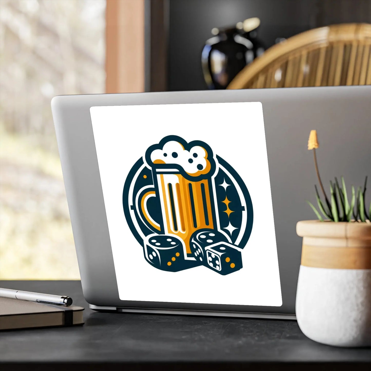 Game Night Beer-Themed Kiss-Cut Vinyl Decals, Perfect for Home Bar Decor, Party Favors, Gamer Gifts, Stickers for Beer Lovers, Fun Barware