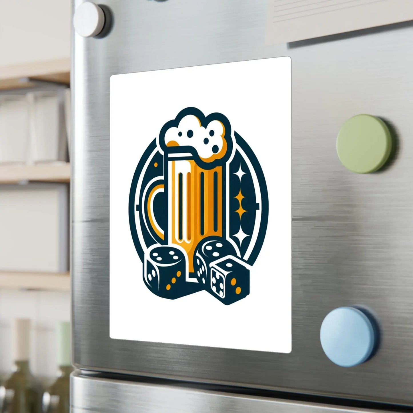 Game Night Beer-Themed Kiss-Cut Vinyl Decals, Perfect for Home Bar Decor, Party Favors, Gamer Gifts, Stickers for Beer Lovers, Fun Barware