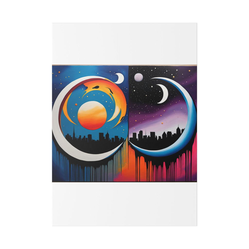 Dual Crescents Classic Stretched Canvas