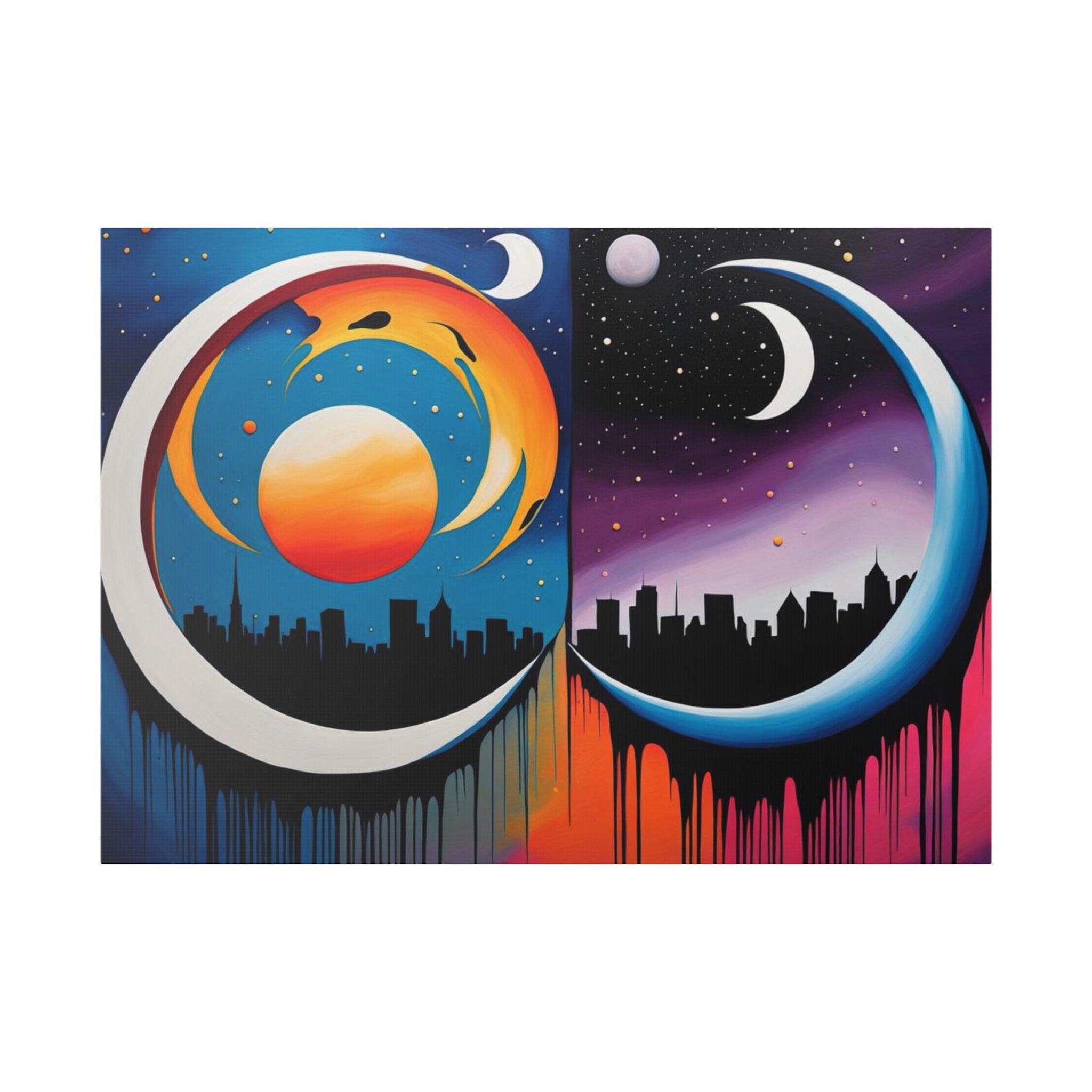 Dual Crescents Classic Stretched Canvas