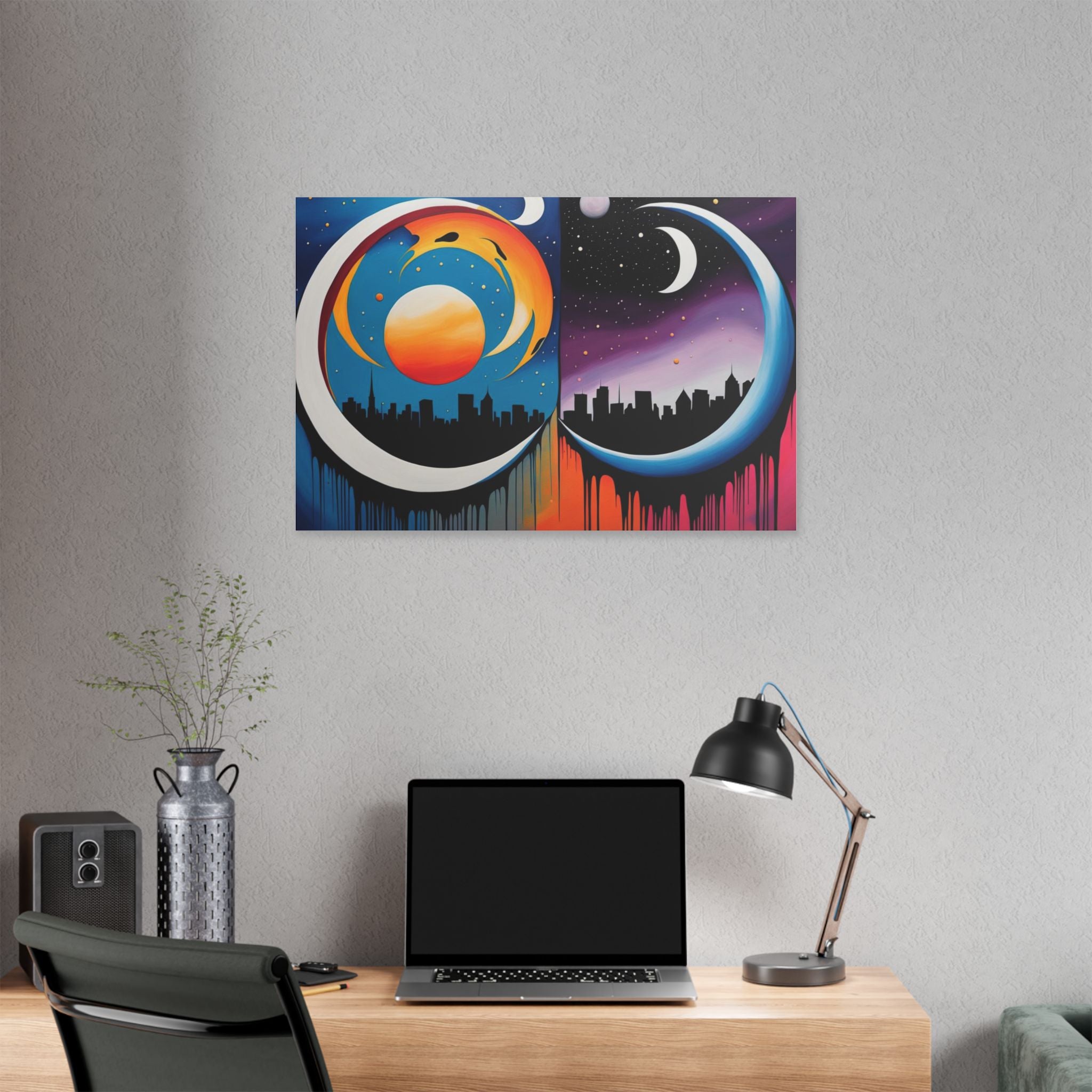 Dual Crescents Classic Stretched Canvas