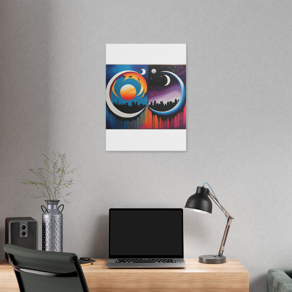 Dual Crescents Classic Stretched Canvas