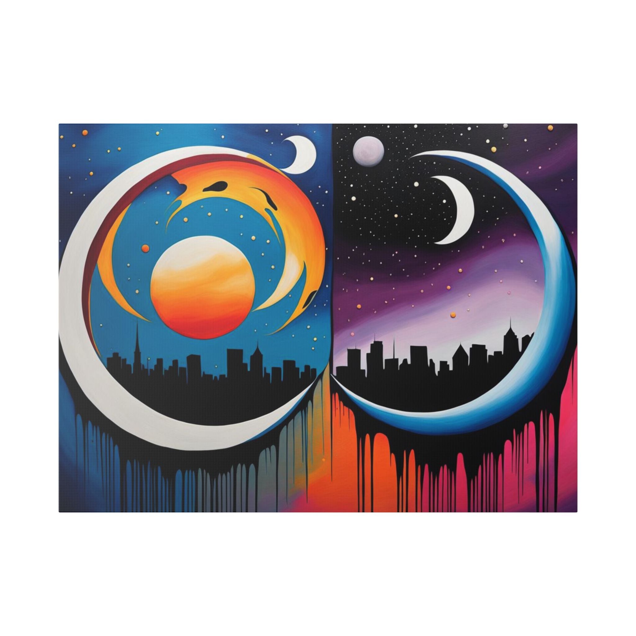 Dual Crescents Classic Stretched Canvas