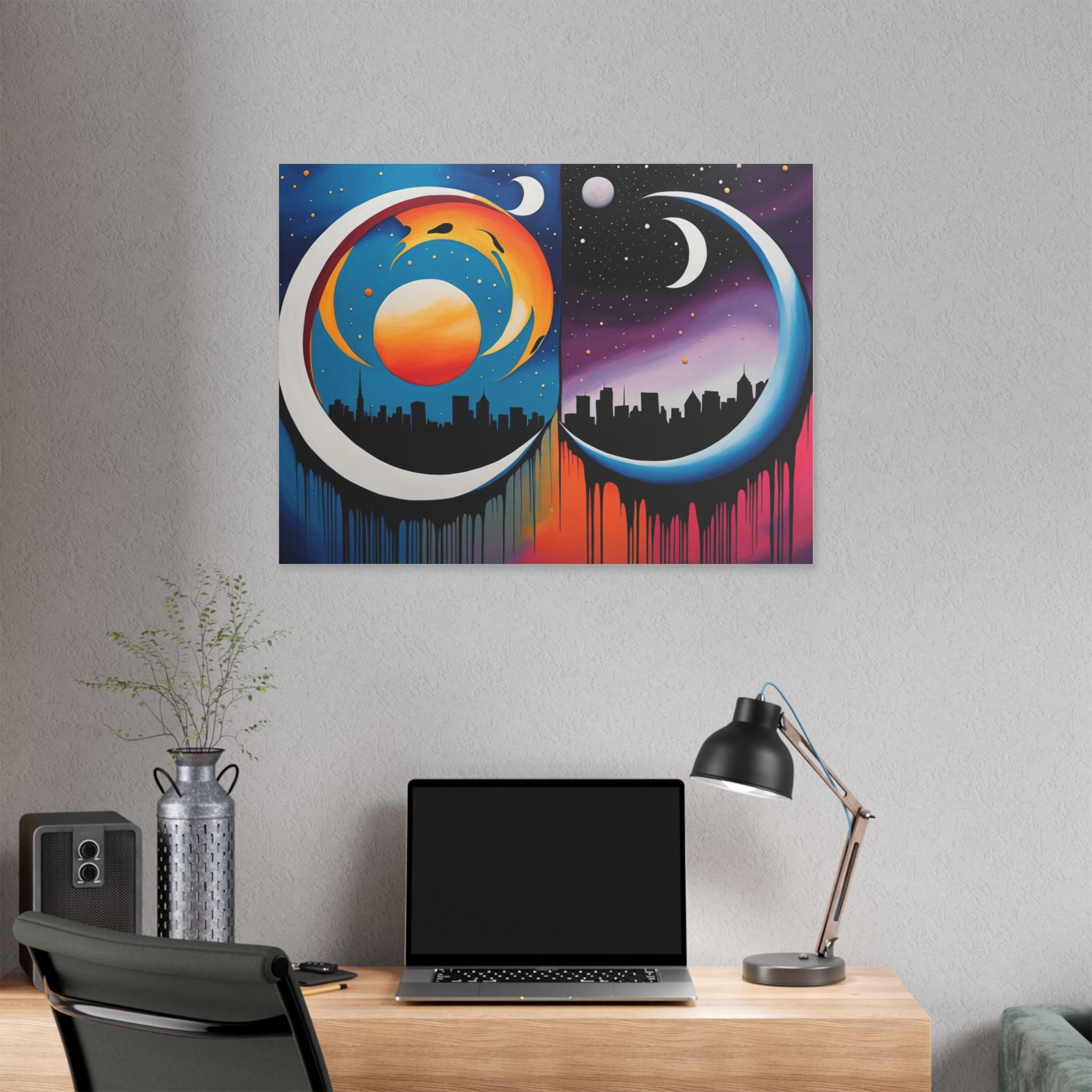 Dual Crescents Classic Stretched Canvas