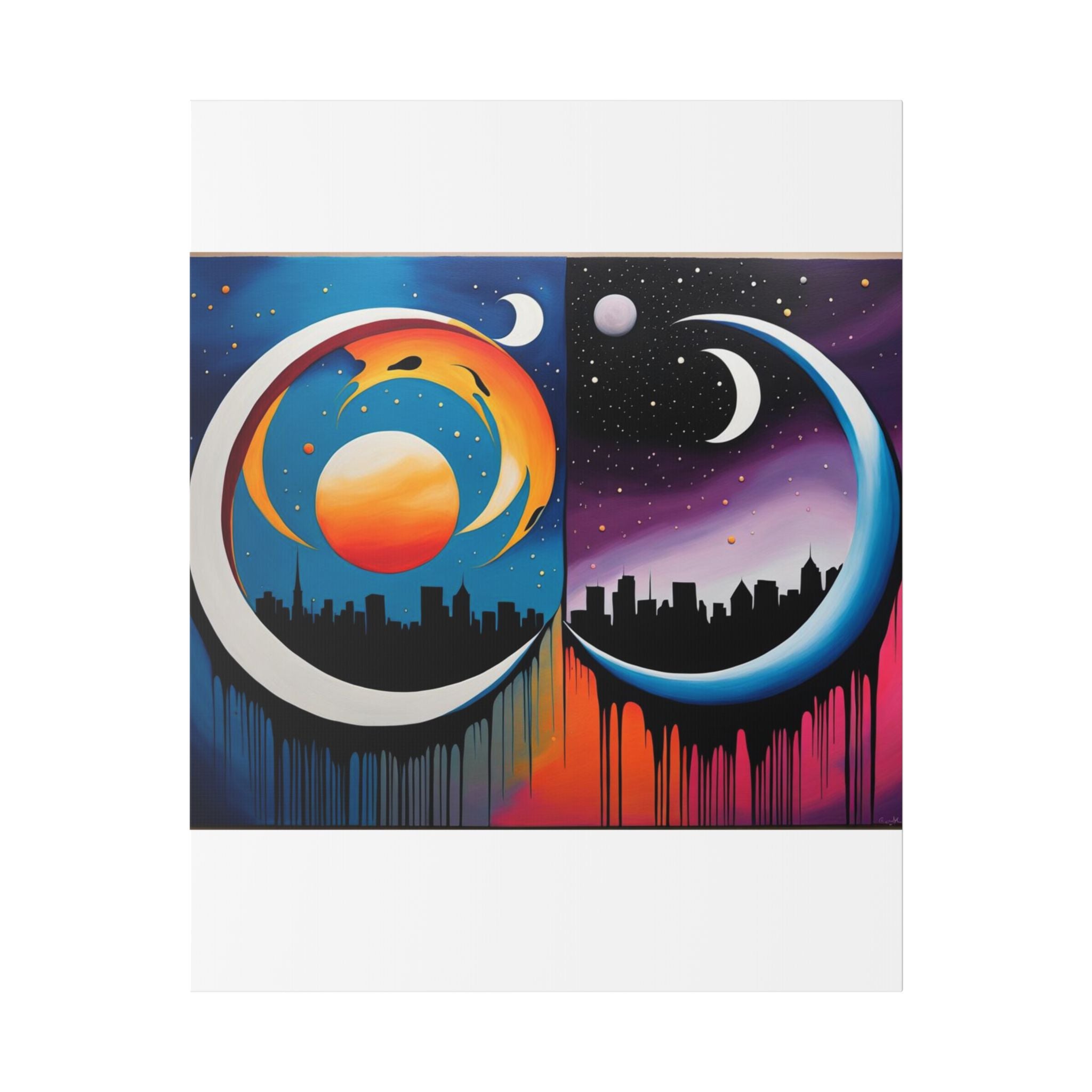 Dual Crescents Classic Stretched Canvas