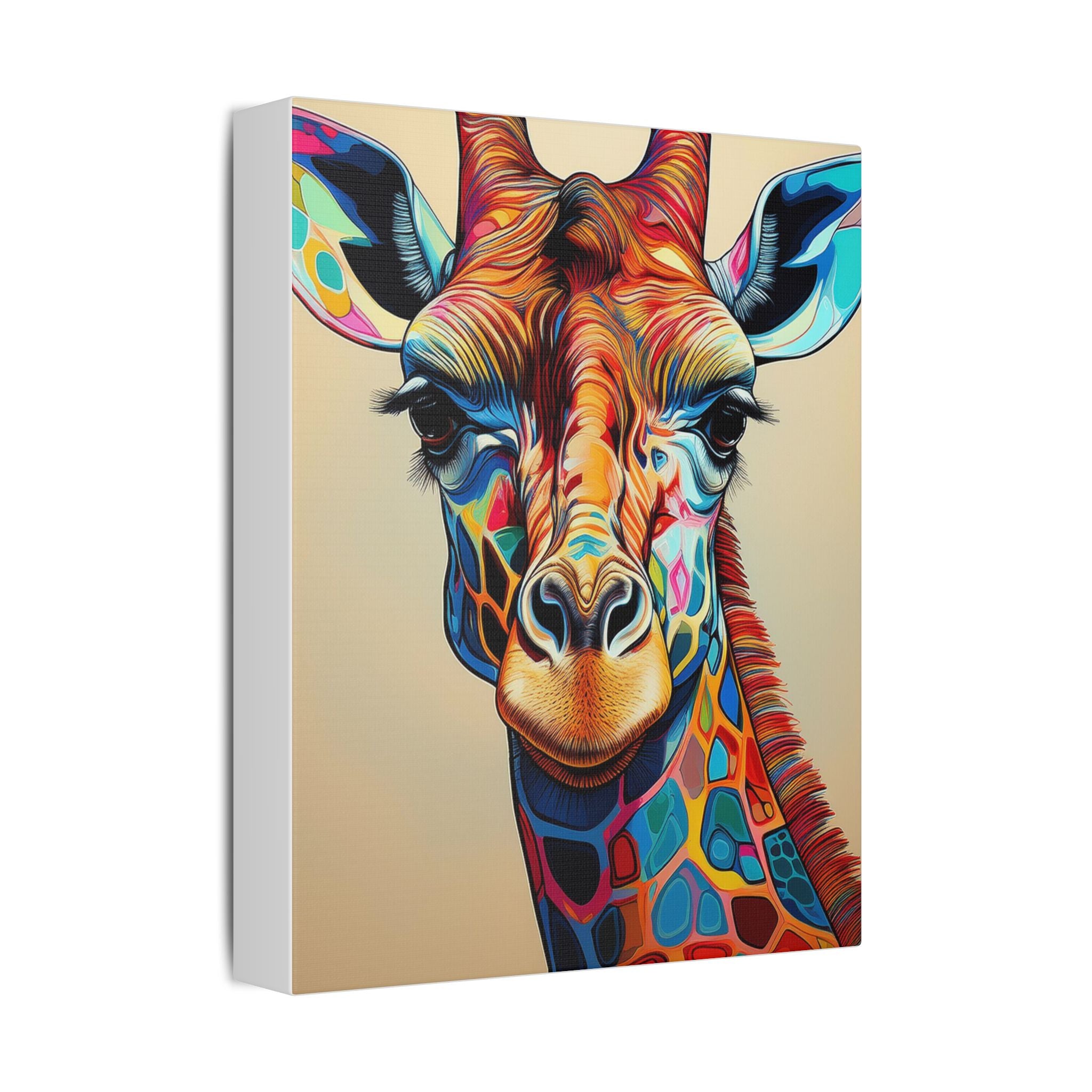 Colorful Giraffe Canvas Print — Vibrant Safari Wall Art