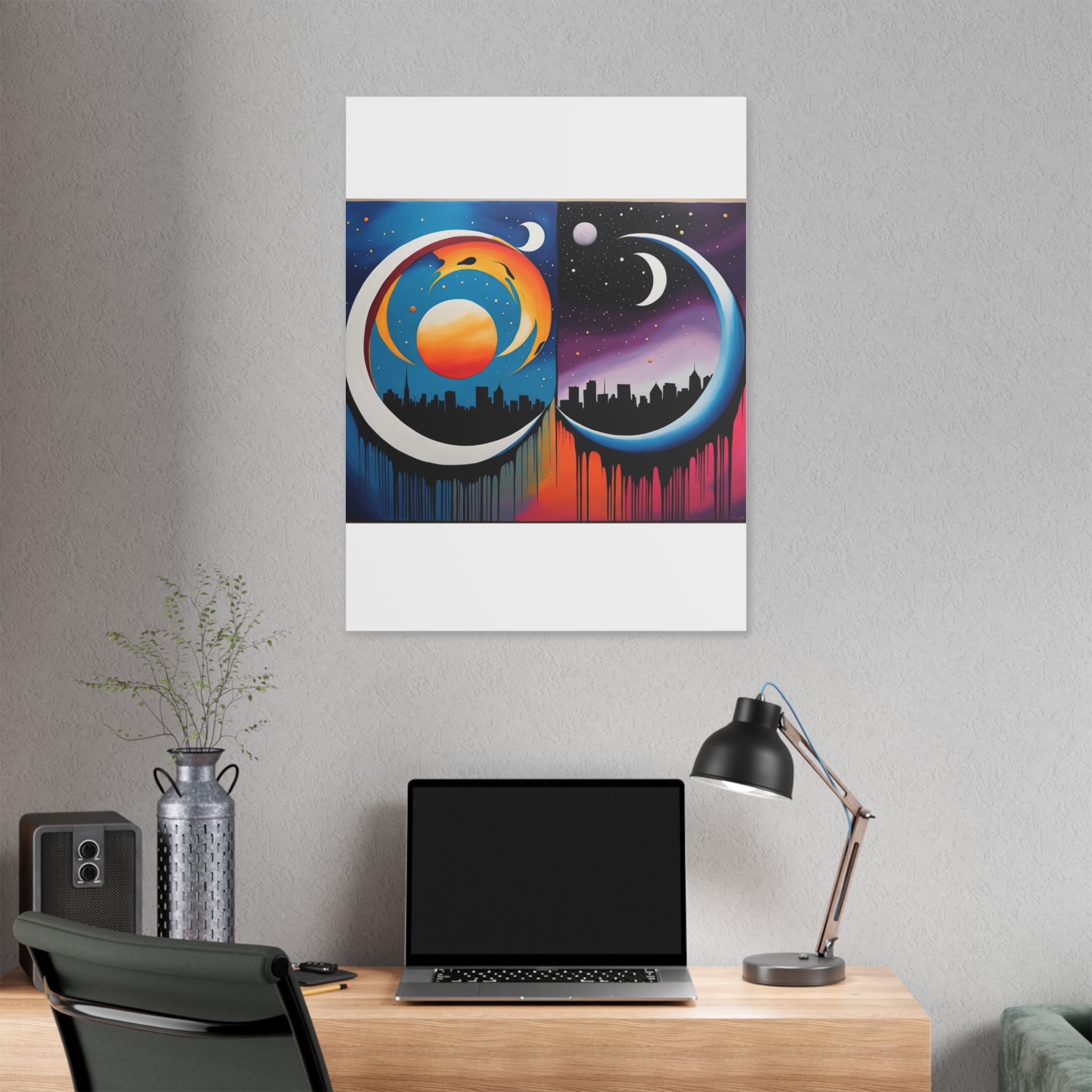 Dual Crescents Classic Stretched Canvas