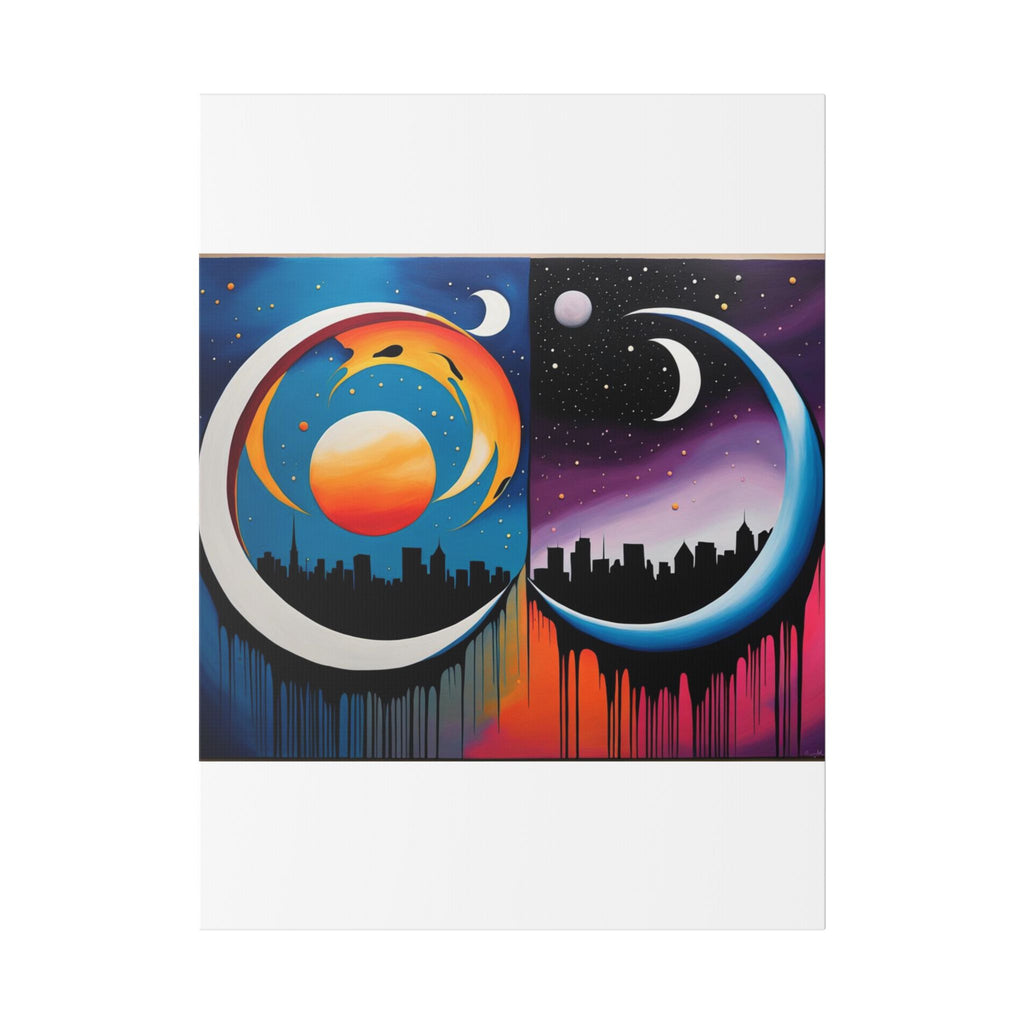 Dual Crescents Classic Stretched Canvas