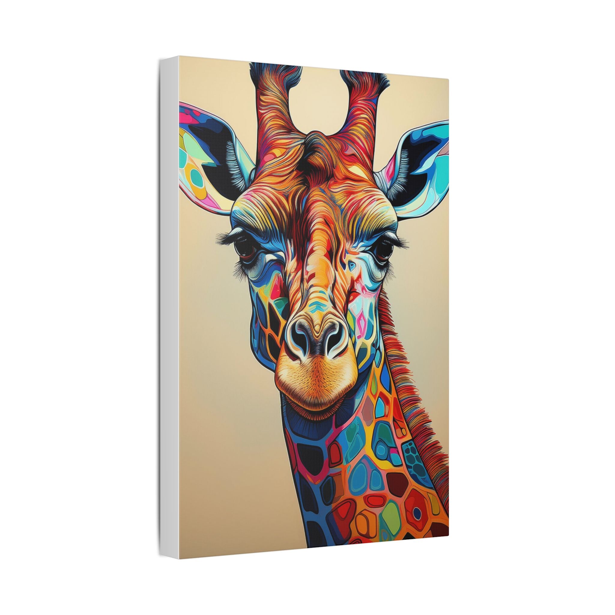 Colorful Giraffe Canvas Print — Vibrant Safari Wall Art