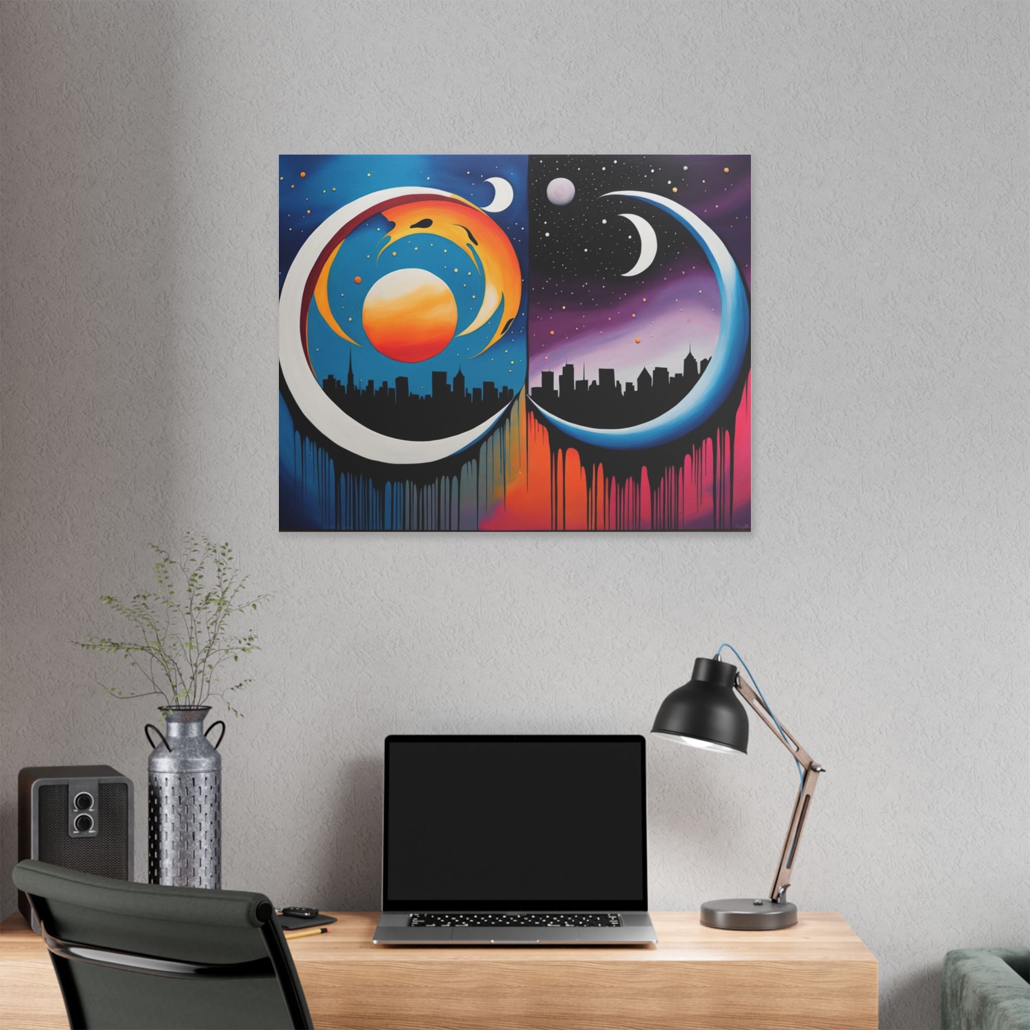 Dual Crescents Classic Stretched Canvas
