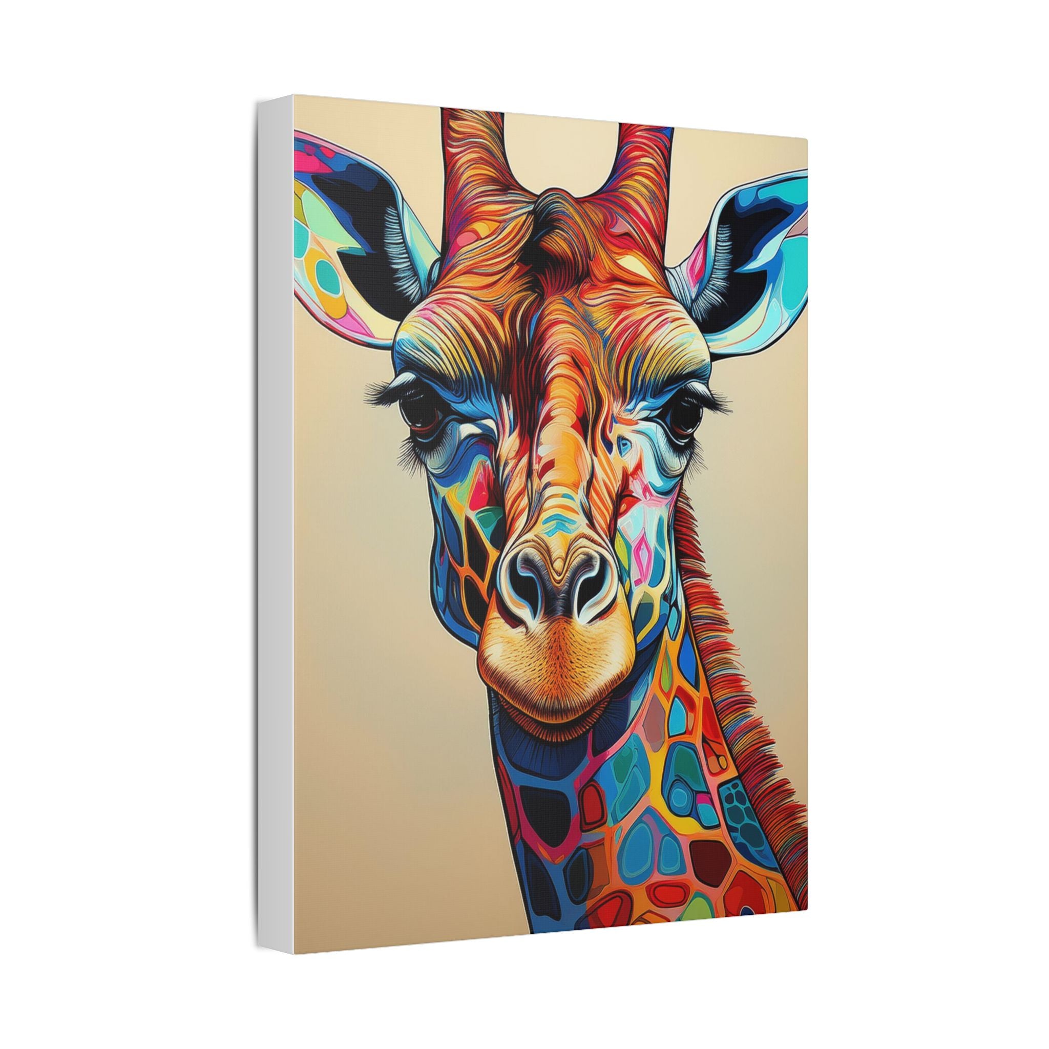 Colorful Giraffe Canvas Print — Vibrant Safari Wall Art