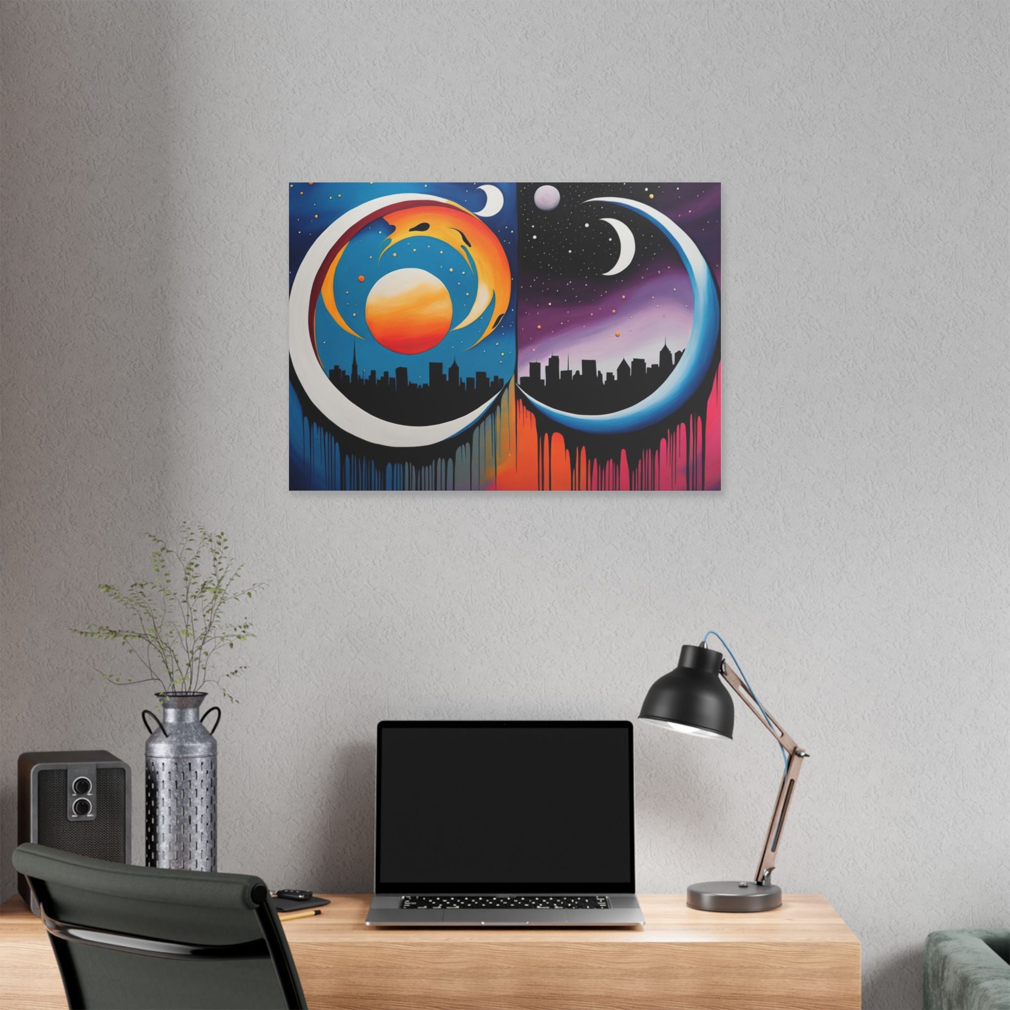 Dual Crescents Classic Stretched Canvas