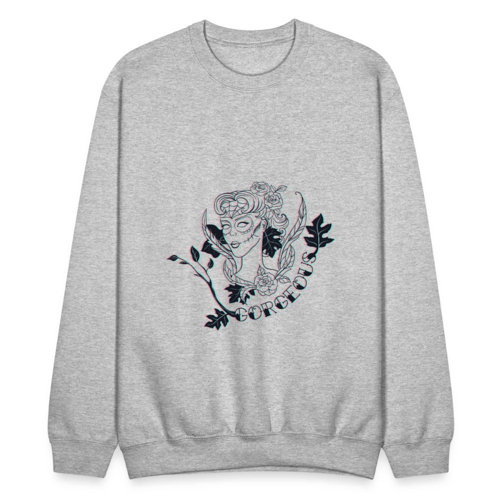 Gorgeous Masked Lady Graphic Sweatshirt - heather gray