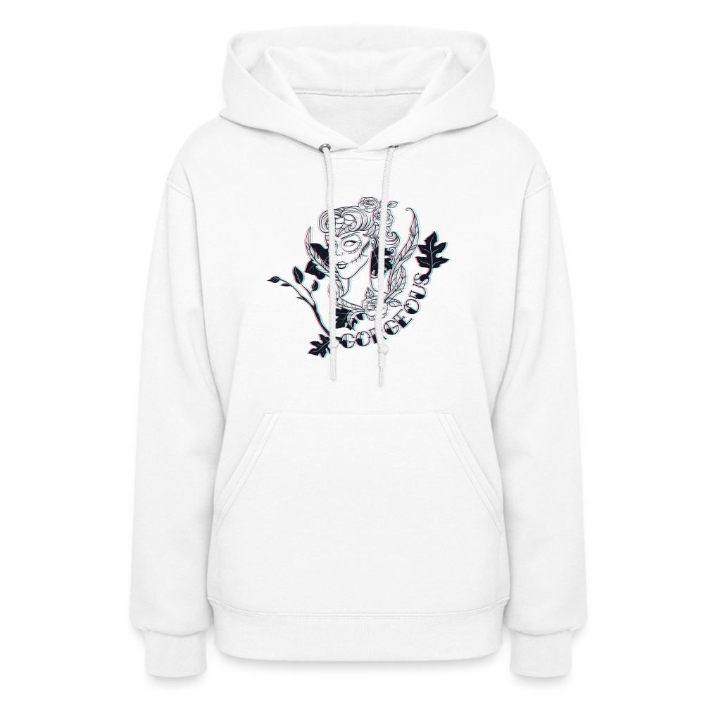Gorgeous Masked Lady Graphic Hoodie - white