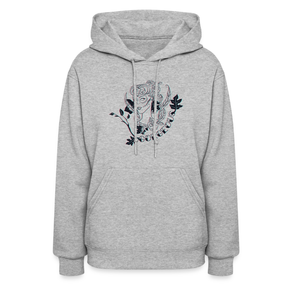 Gorgeous Masked Lady Graphic Hoodie - heather gray