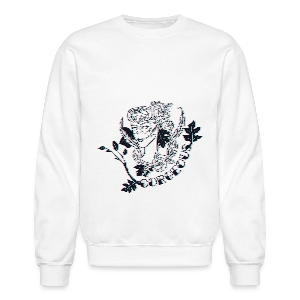 Gorgeous Masked Lady Graphic Sweatshirt - white