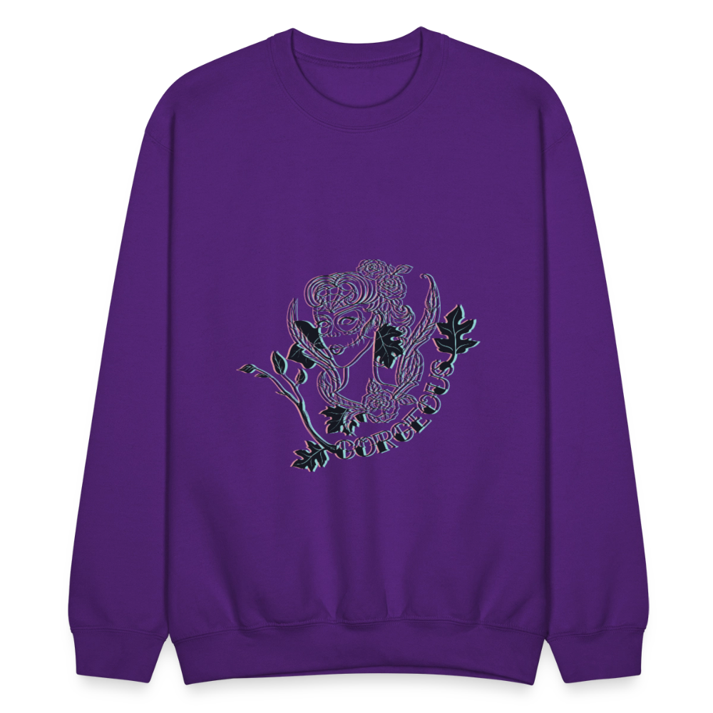 Gorgeous Masked Lady Graphic Sweatshirt - purple