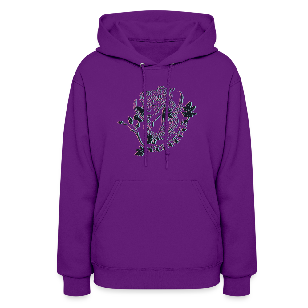 Gorgeous Masked Lady Graphic Hoodie - purple