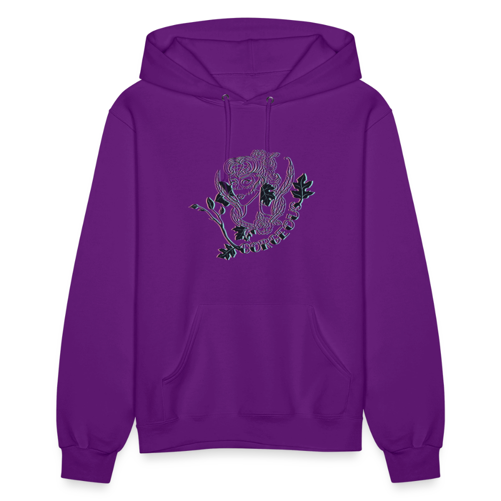 Gorgeous Masked Lady Graphic Hoodie - purple