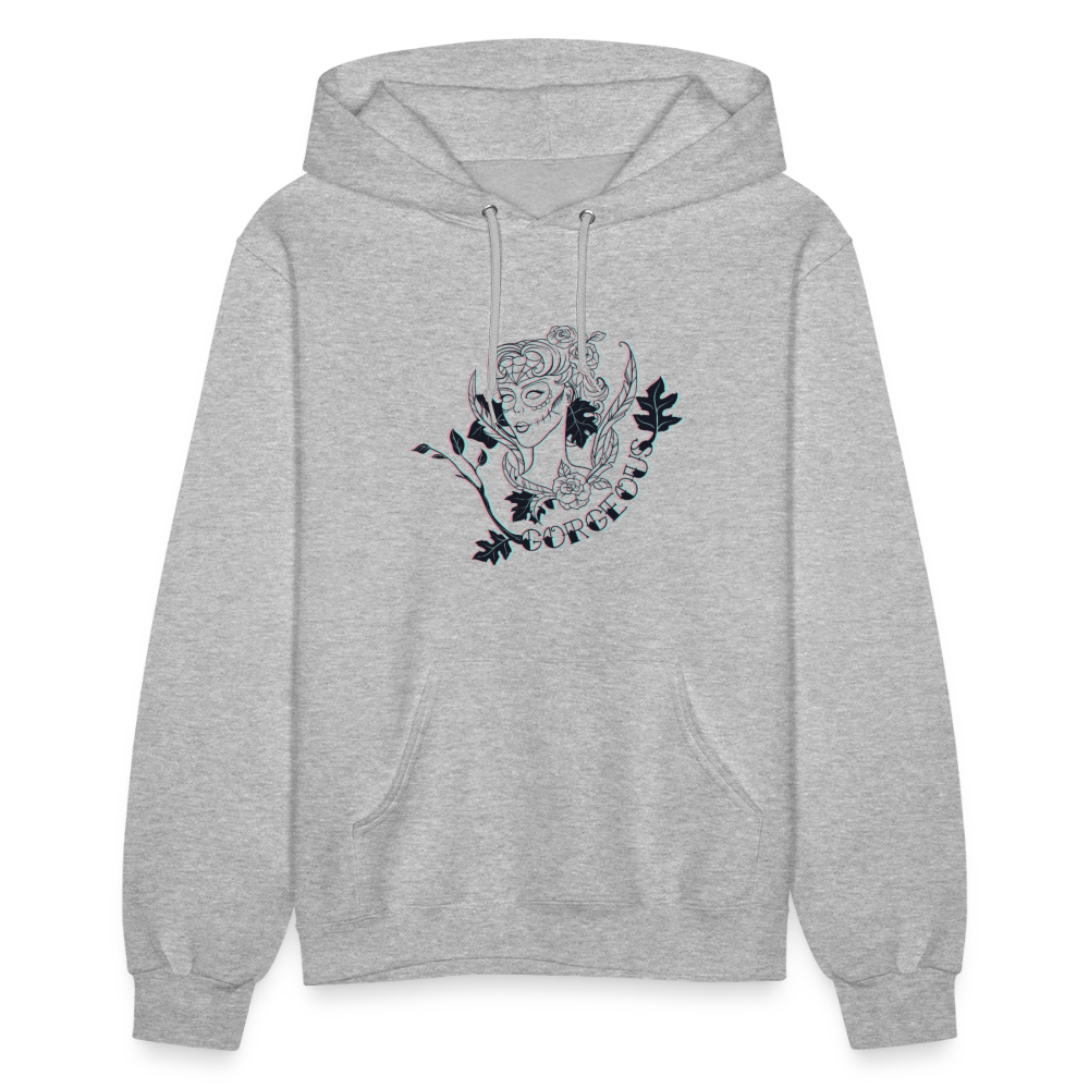 Gorgeous Masked Lady Graphic Hoodie - heather gray