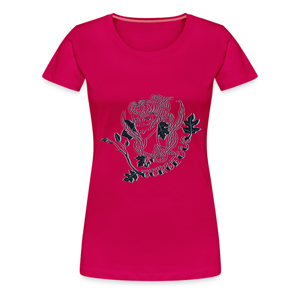 Gorgeous Masked Lady Graphic Tee - dark pink
