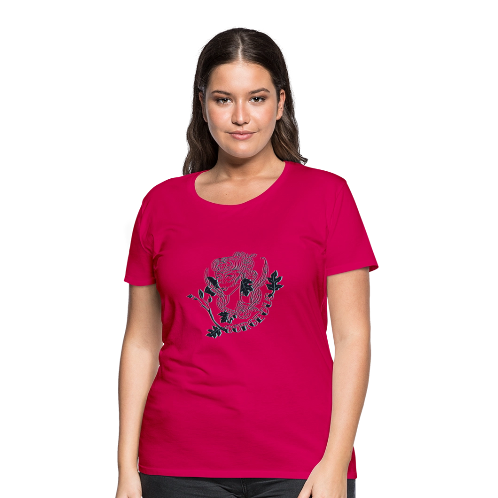 Gorgeous Masked Lady Graphic Tee - dark pink