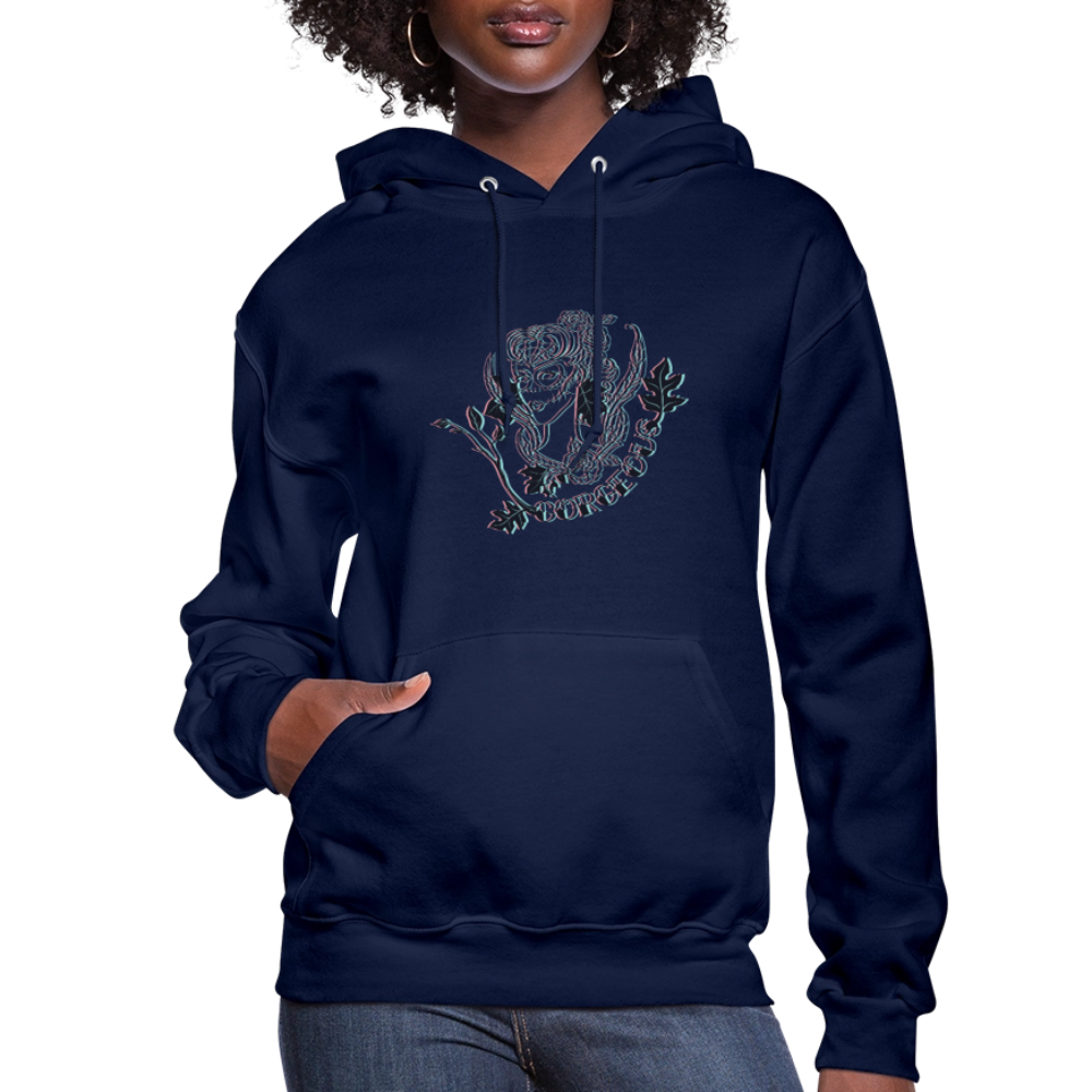 Gorgeous Masked Lady Graphic Hoodie - navy