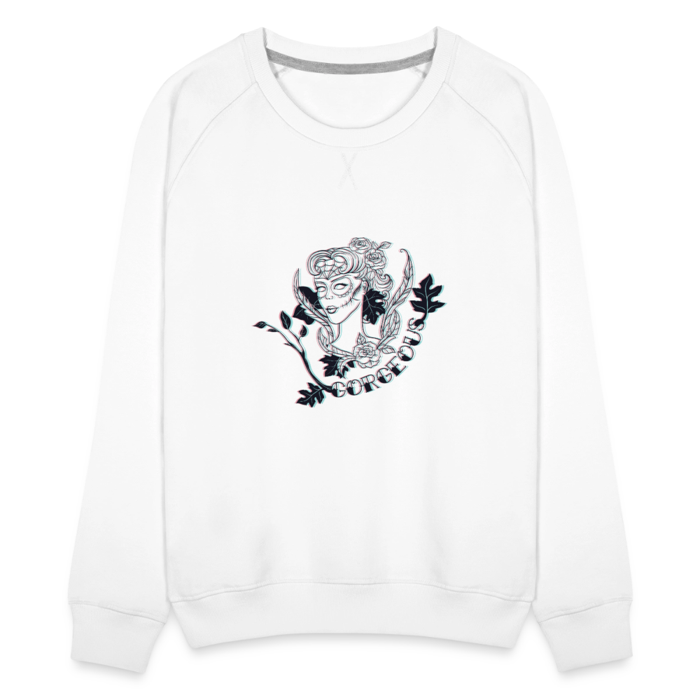 Gorgeous Masked Lady Graphic Sweatshirt - white