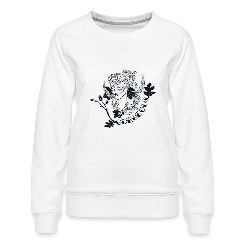 Gorgeous Masked Lady Graphic Sweatshirt - white