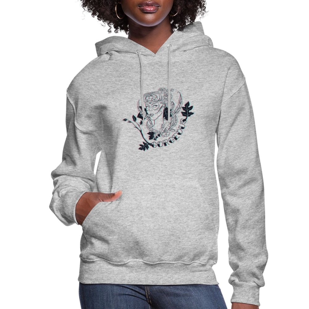 Gorgeous Masked Lady Graphic Hoodie - heather gray