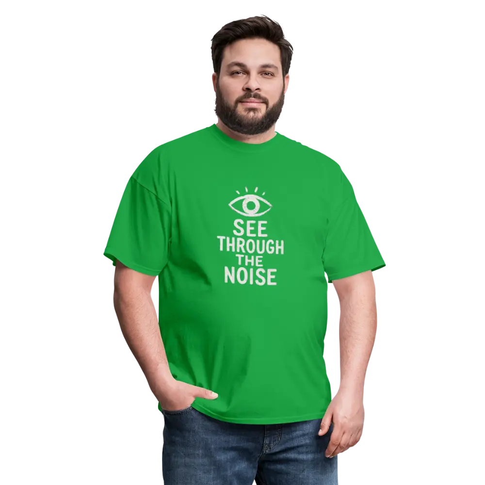 See Through The Noise Unisex Classic T-Shirt - bright green