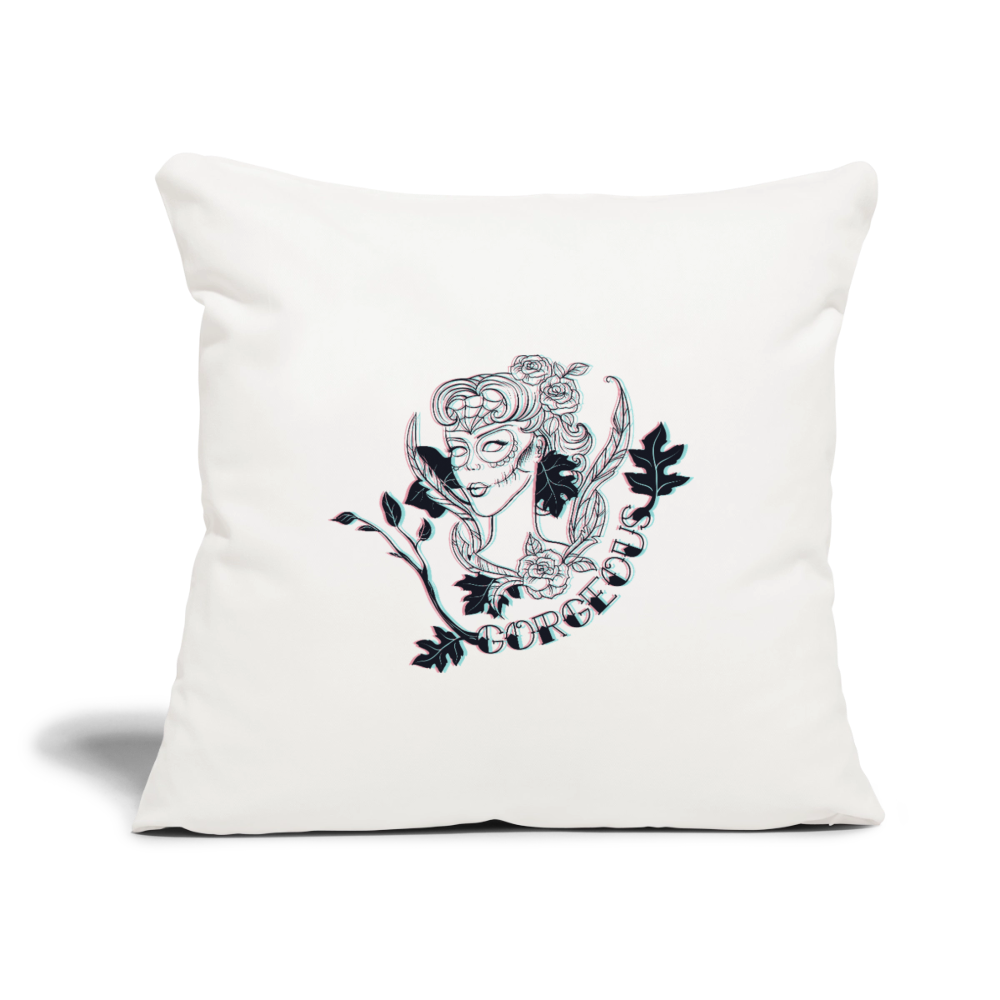 Gorgeous Lady Throw Pillow Cover 18” x 18” - natural white