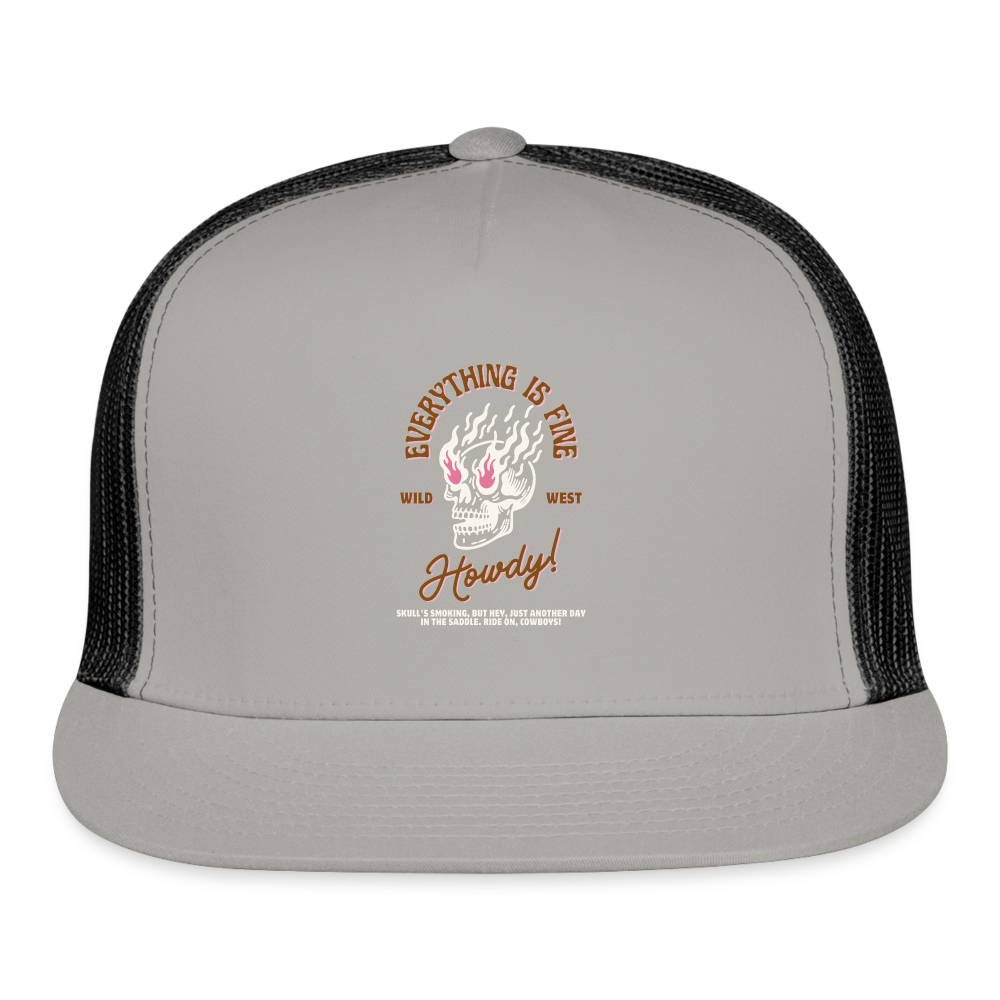 Howdy Trucker Hat - gray/black