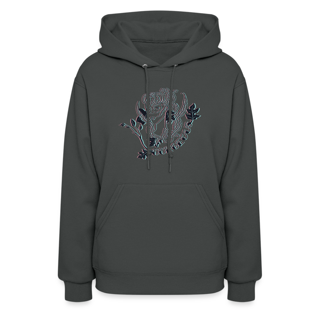 Gorgeous Masked Lady Graphic Hoodie - asphalt