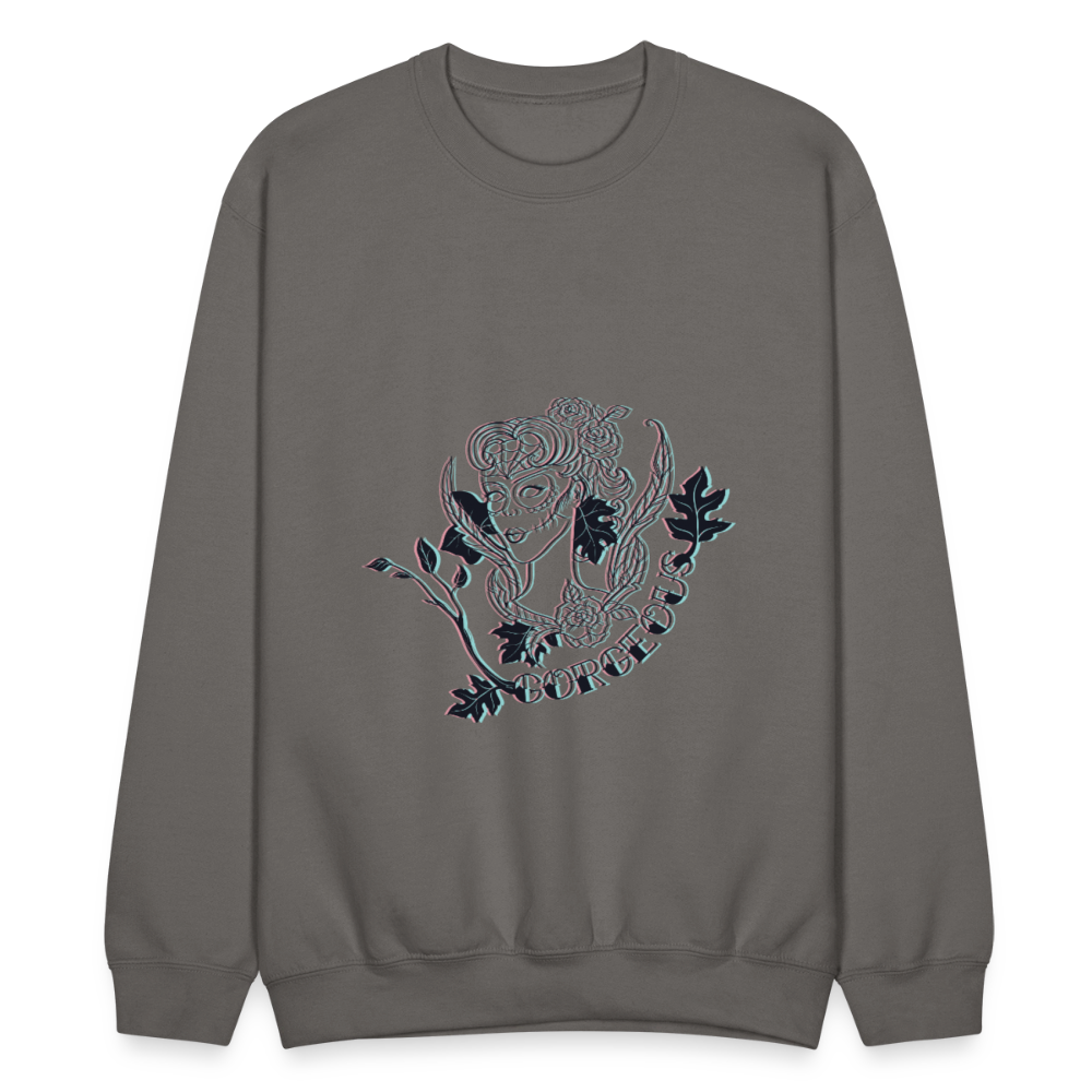 Gorgeous Masked Lady Graphic Sweatshirt - asphalt gray