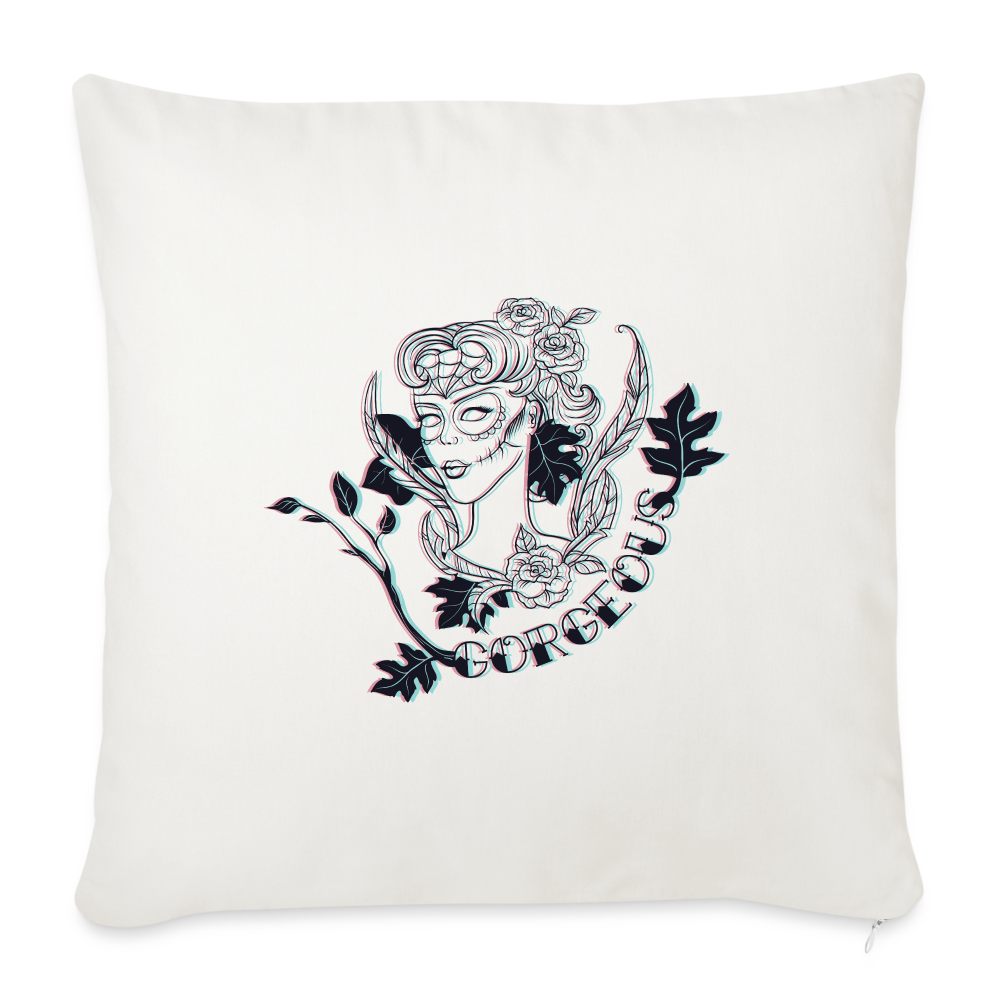 Gorgeous Lady Throw Pillow Cover 18” x 18” - natural white