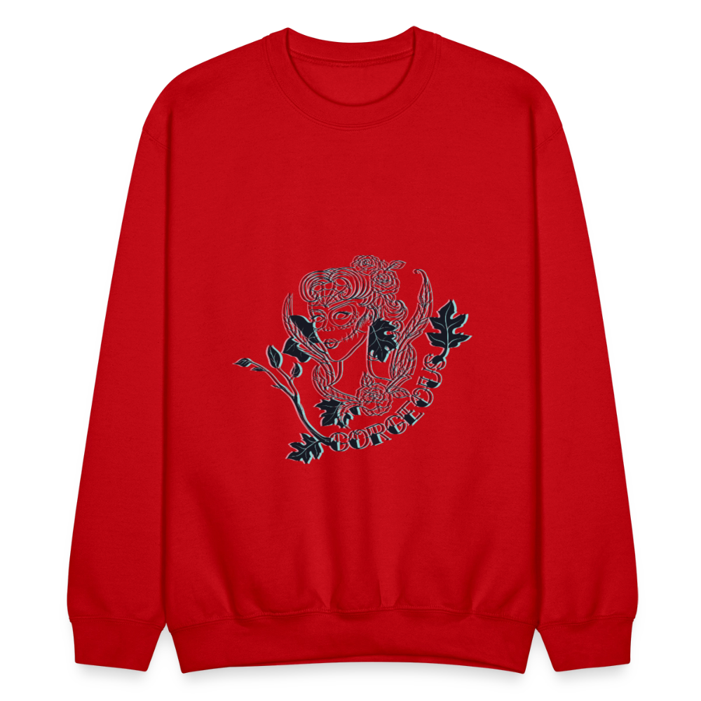 Gorgeous Masked Lady Graphic Sweatshirt - red