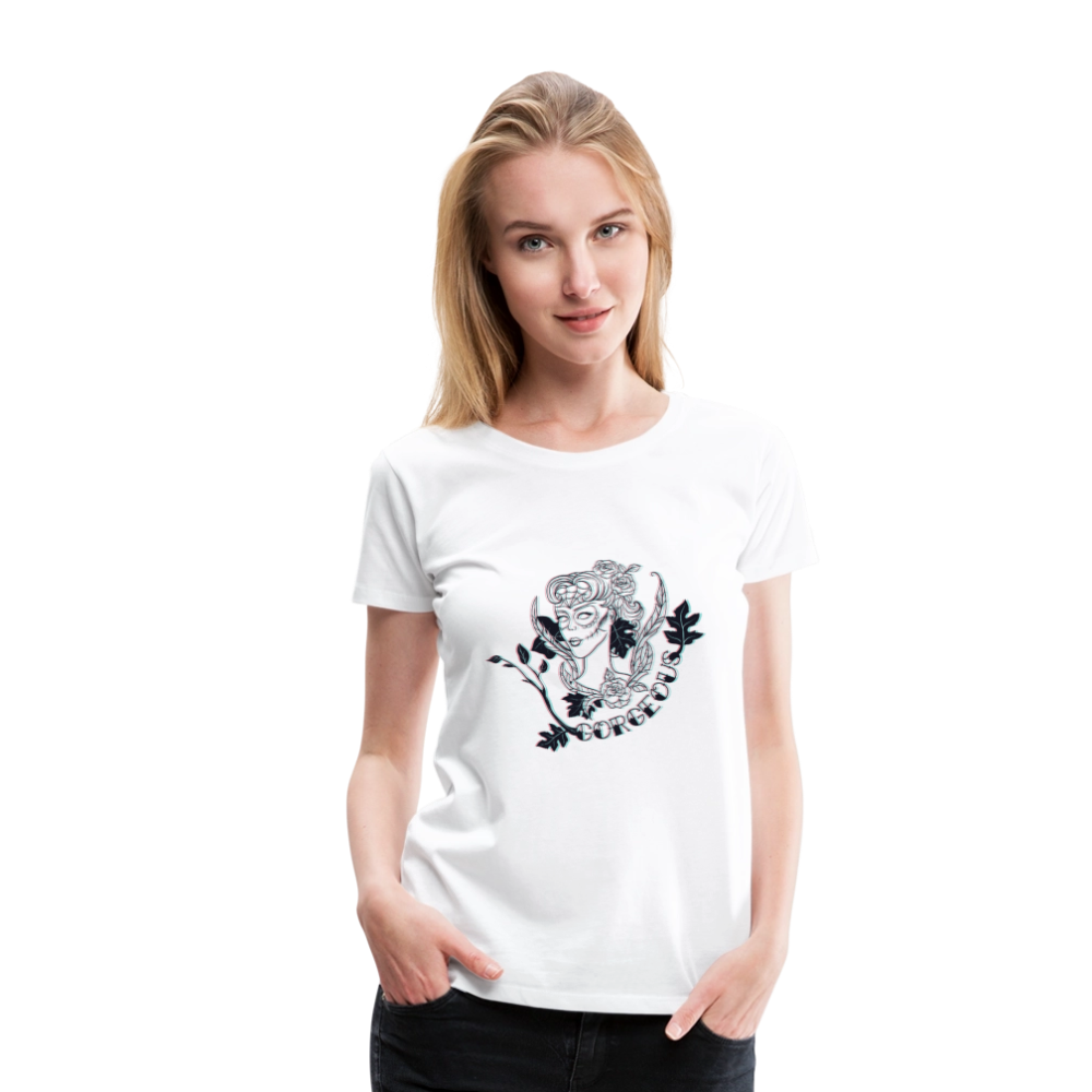 Gorgeous Masked Lady Graphic Tee - white
