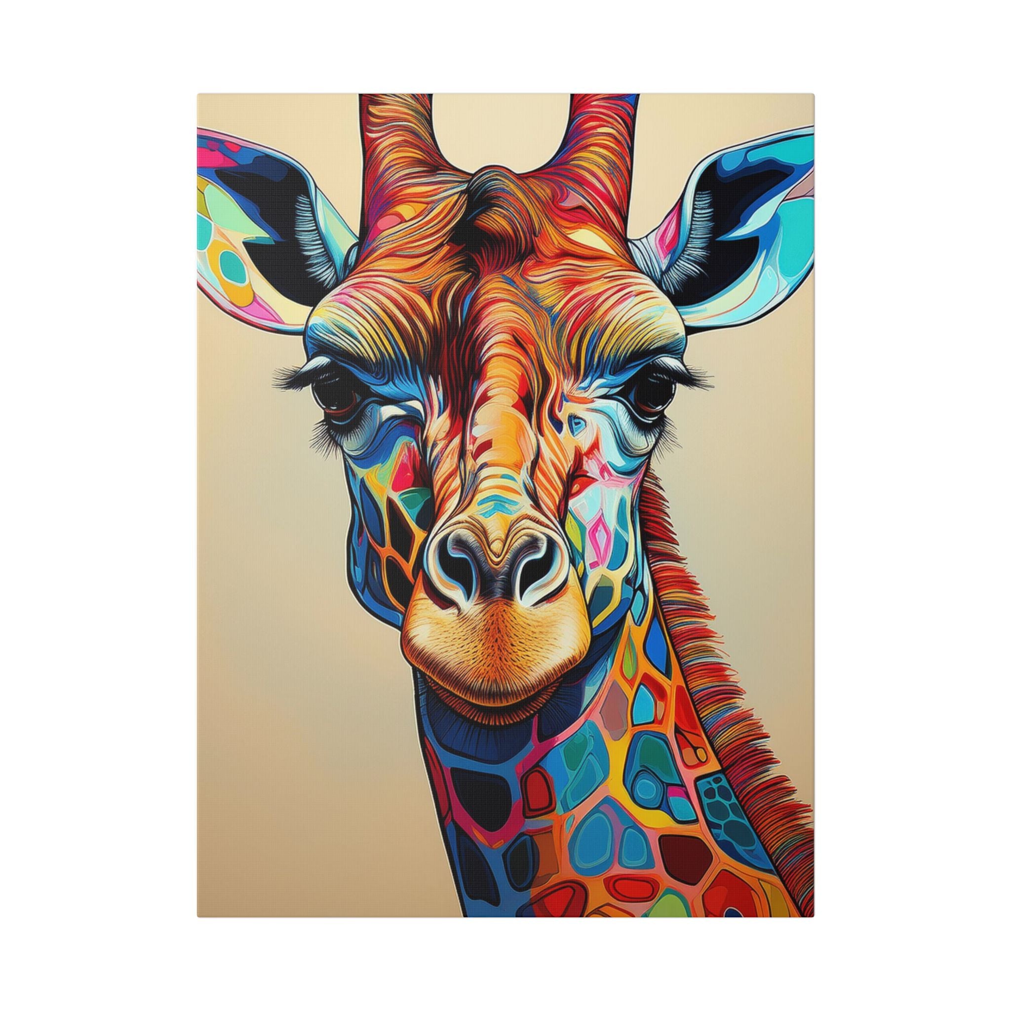 Colorful Giraffe Canvas Print — Vibrant Safari Wall Art