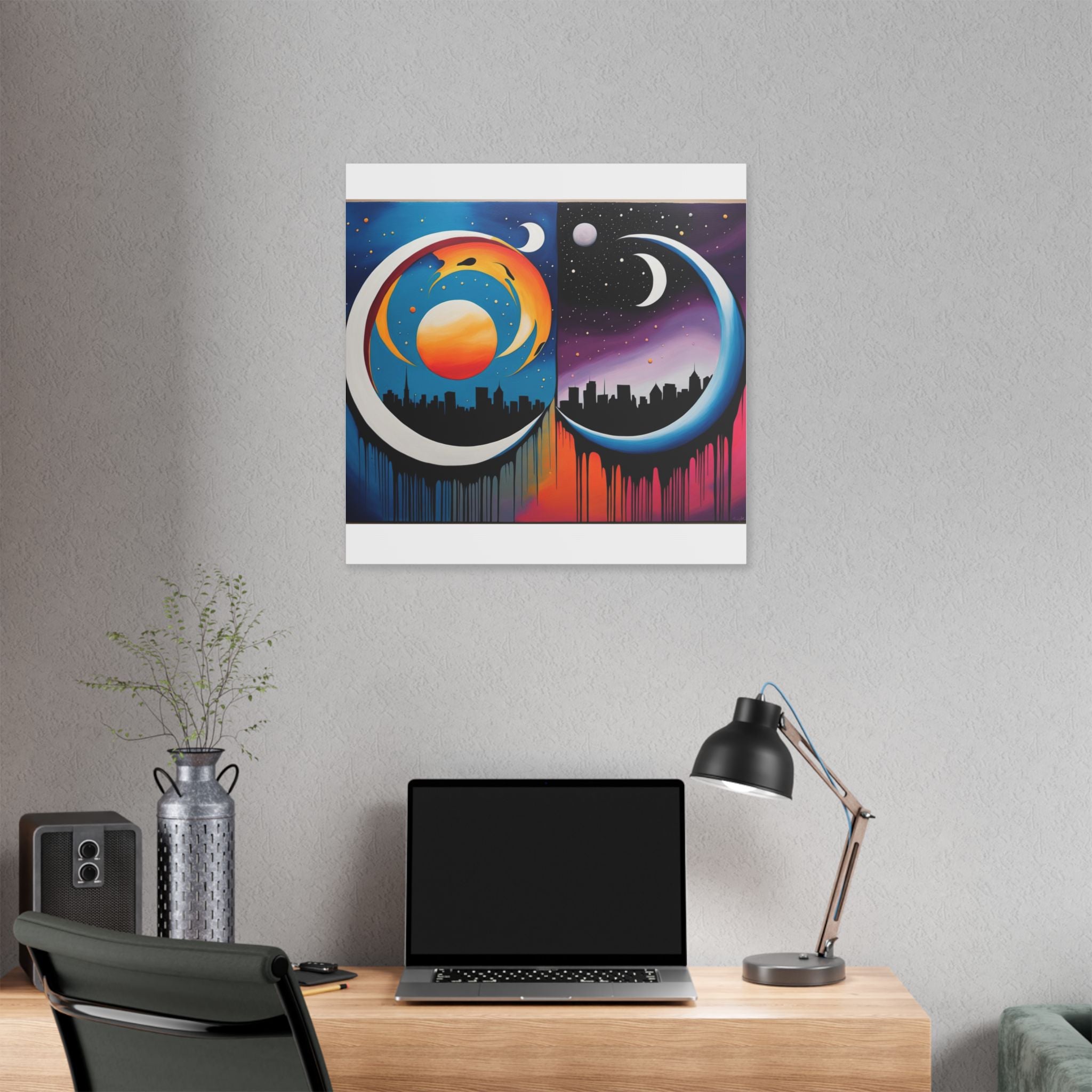 Dual Crescents Classic Stretched Canvas