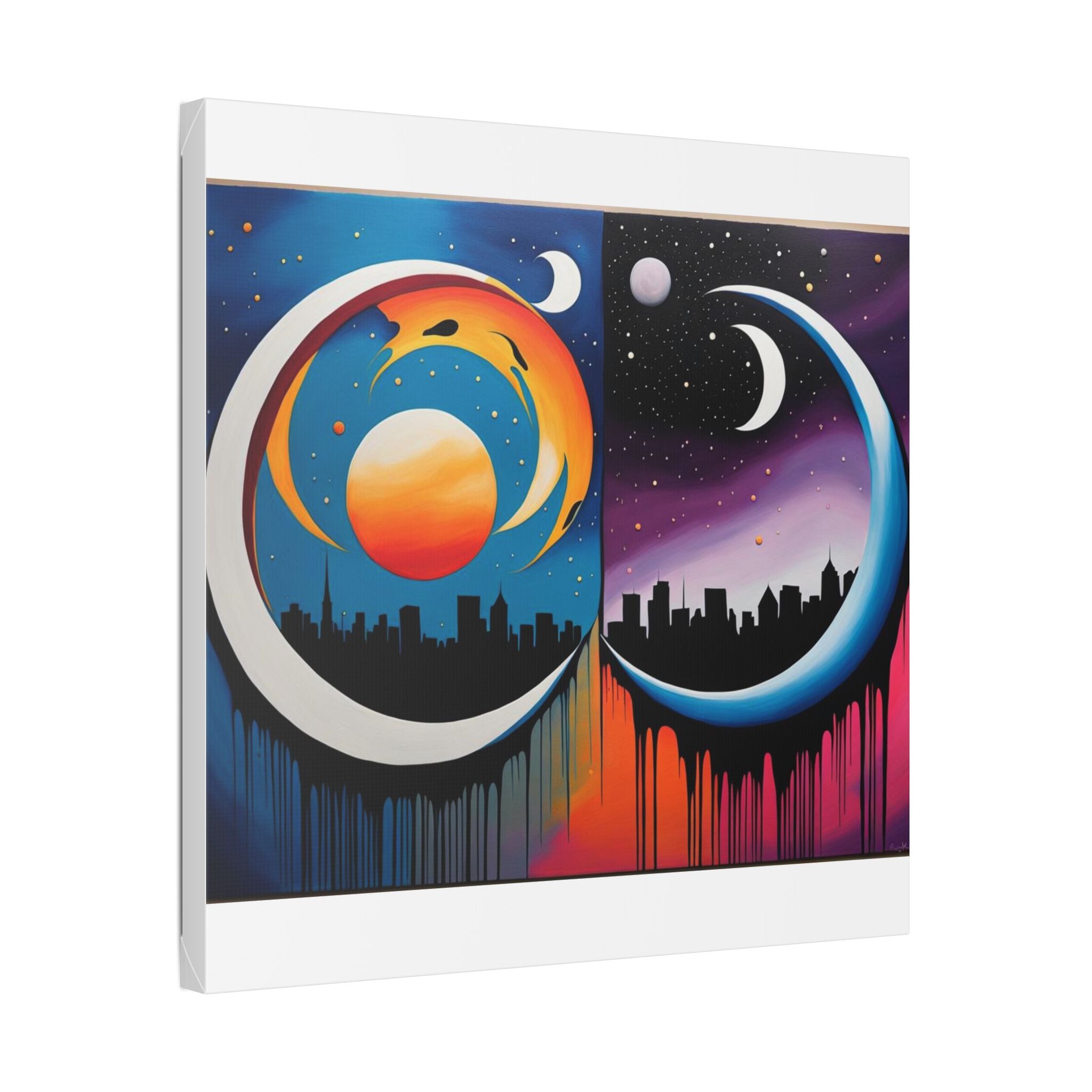 Dual Crescents Classic Stretched Canvas