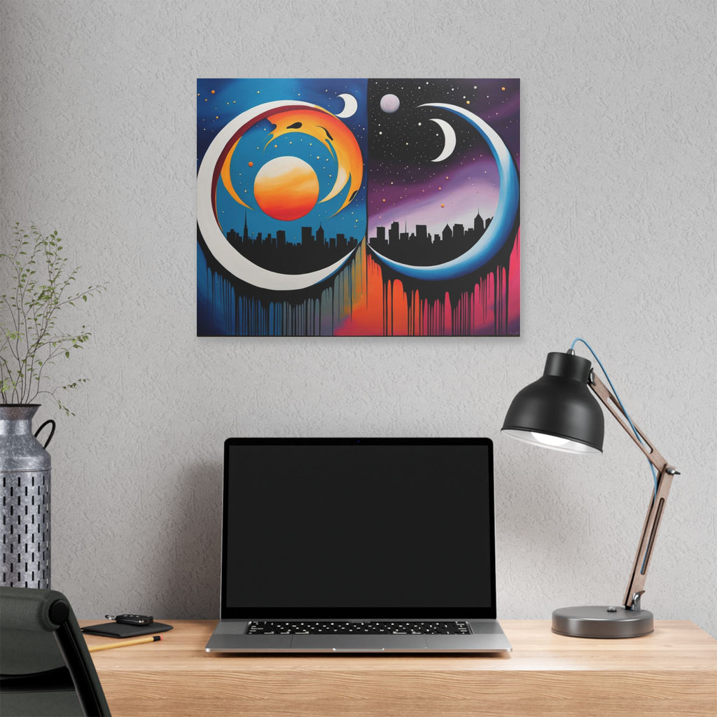 Dual Crescents Classic Stretched Canvas