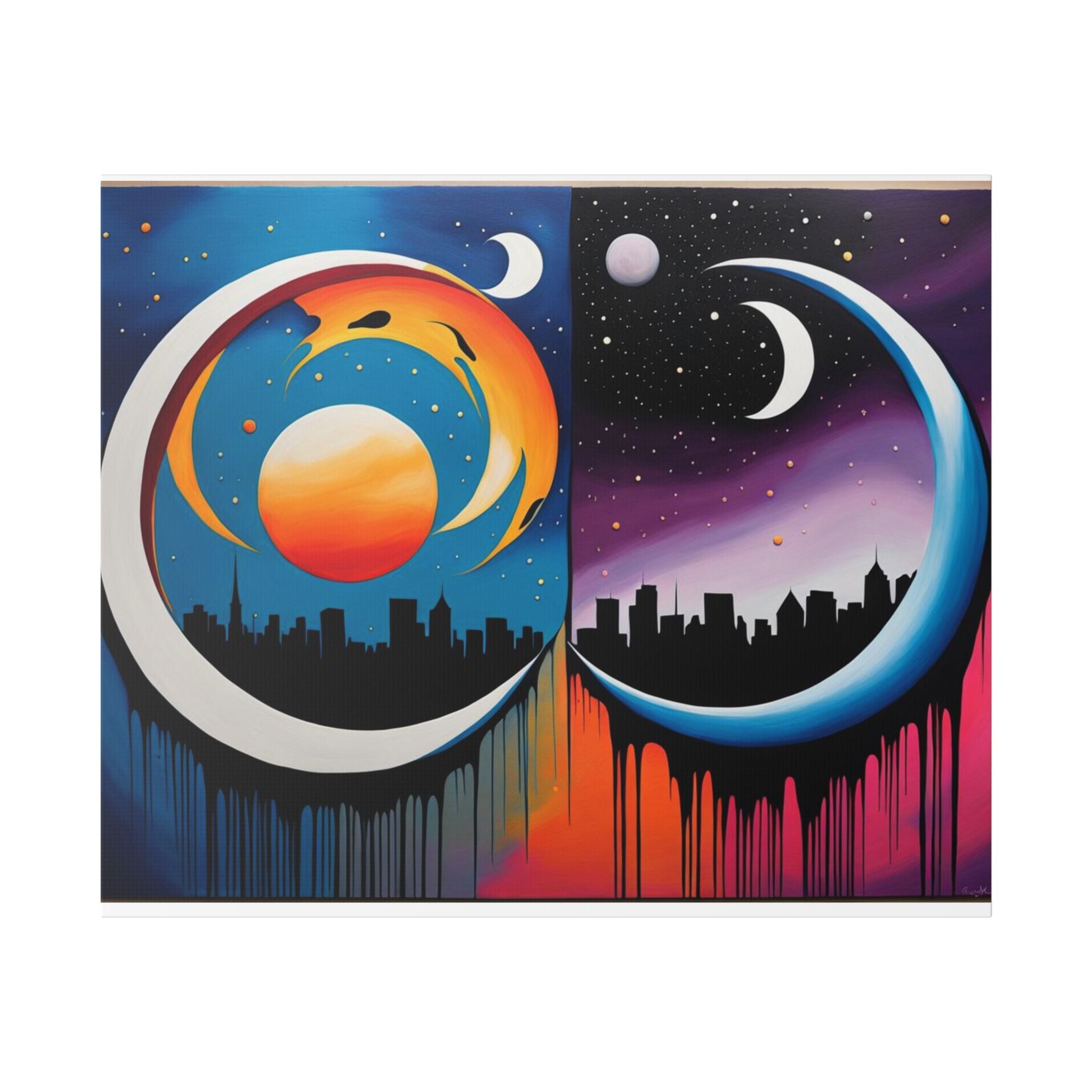 Dual Crescents Classic Stretched Canvas