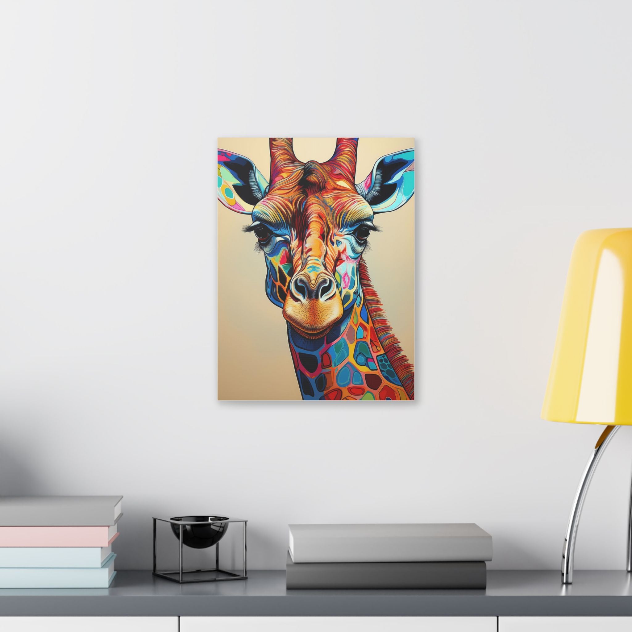 Colorful Giraffe Canvas Print — Vibrant Safari Wall Art