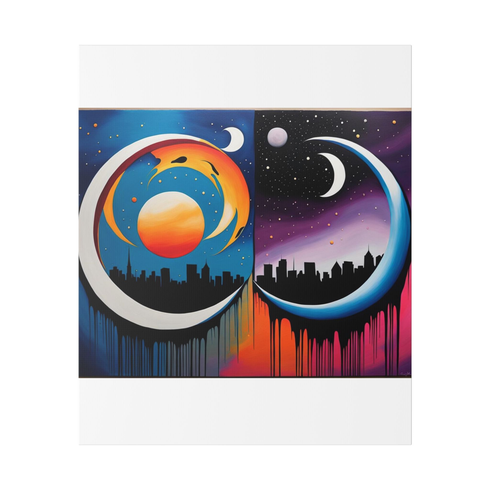 Dual Crescents Classic Stretched Canvas