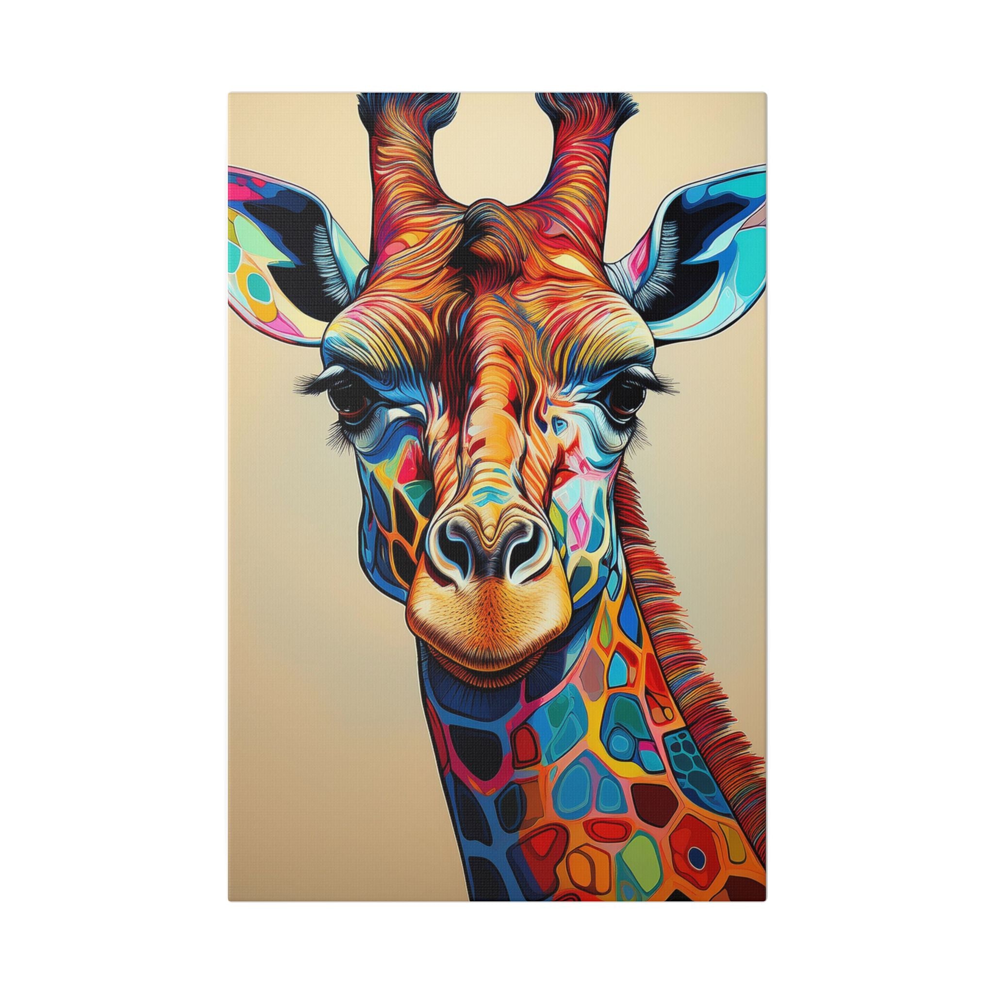 Colorful Giraffe Canvas Print — Vibrant Safari Wall Art