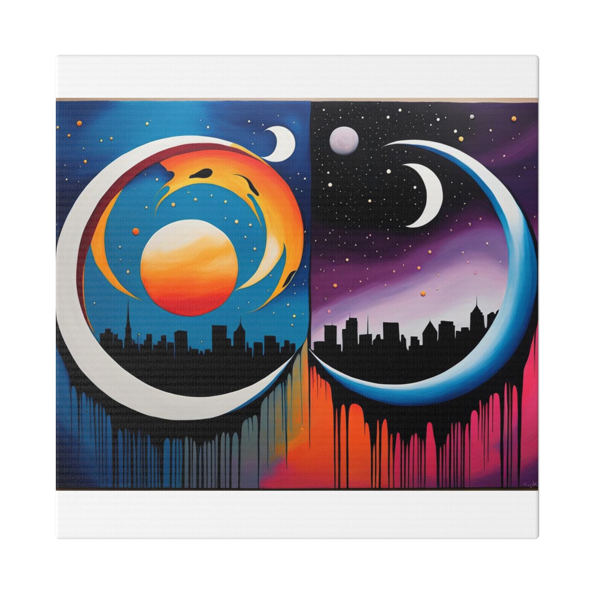 Dual Crescents Classic Stretched Canvas