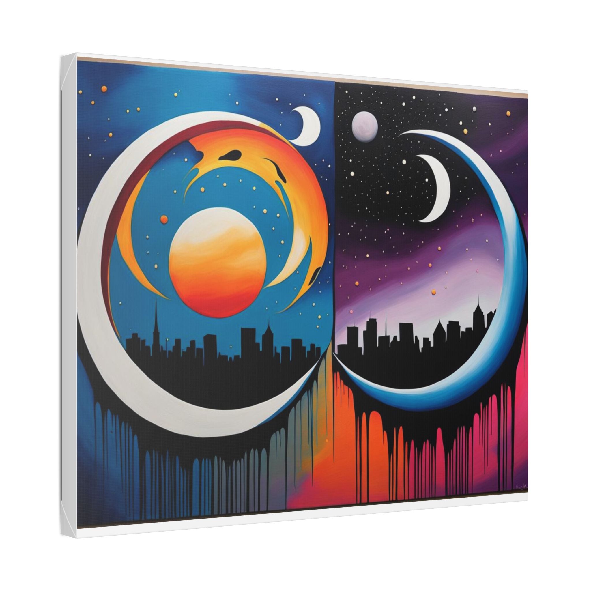 Dual Crescents Classic Stretched Canvas