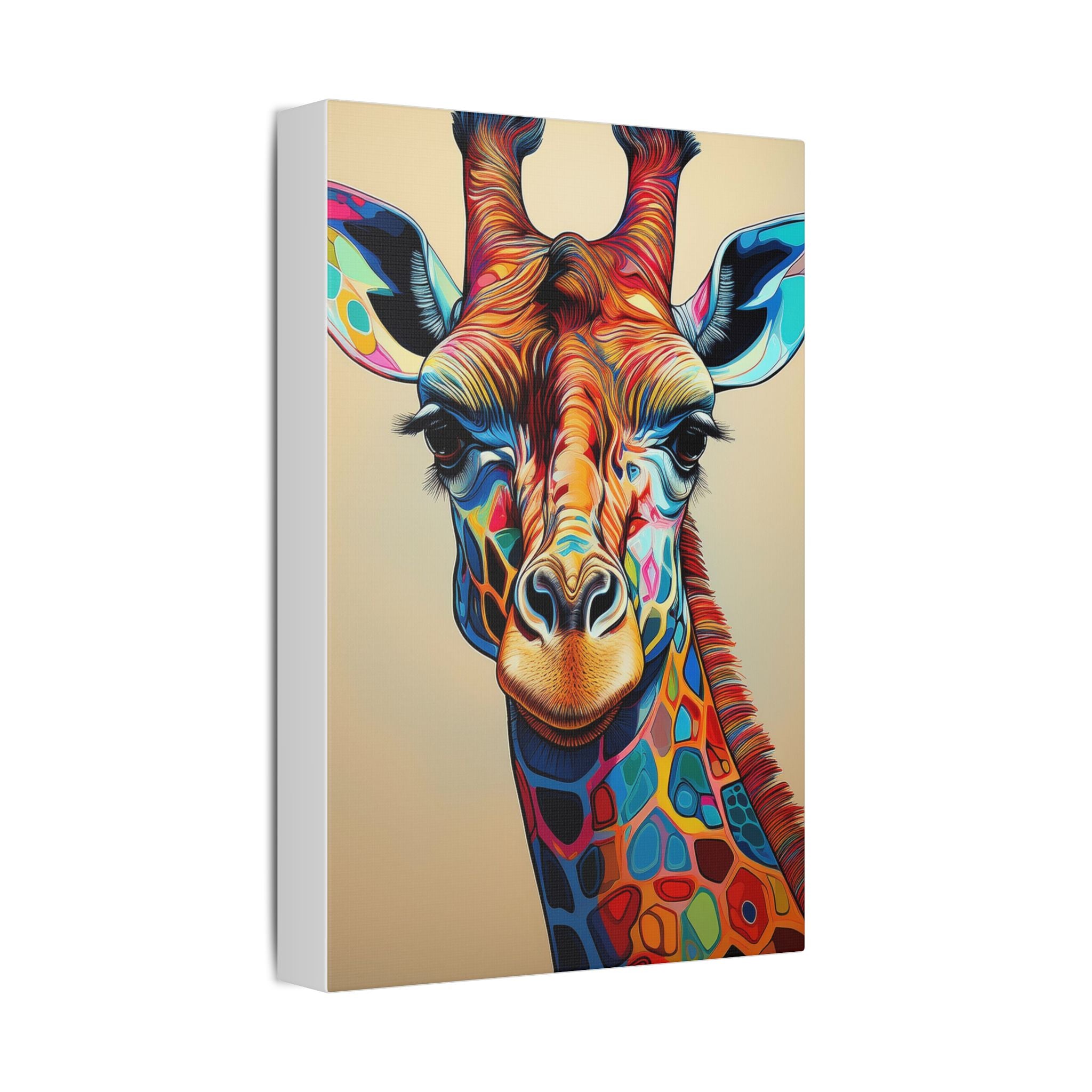 Colorful Giraffe Canvas Print — Vibrant Safari Wall Art